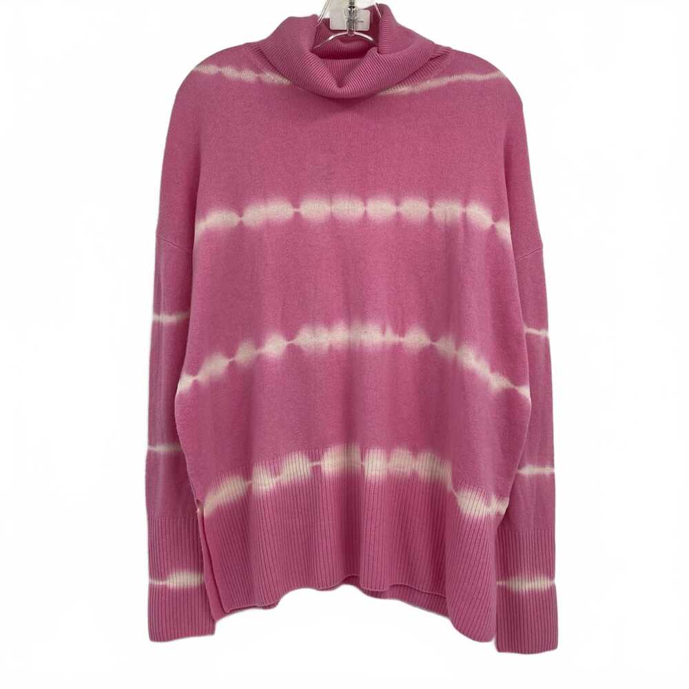 Cinq à Sept Pink White Tie Dye Turtleneck Sweater | Women’s M
